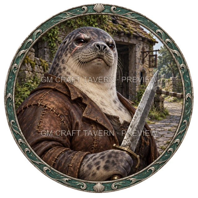 Aperçu de token de capitaine bandit vu du dessus