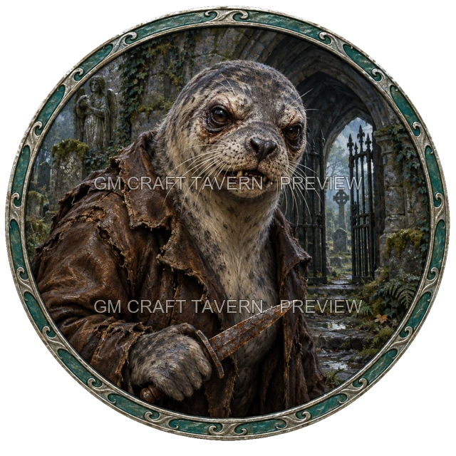 Aperçu de token de bandit mort-vivant vu du dessus