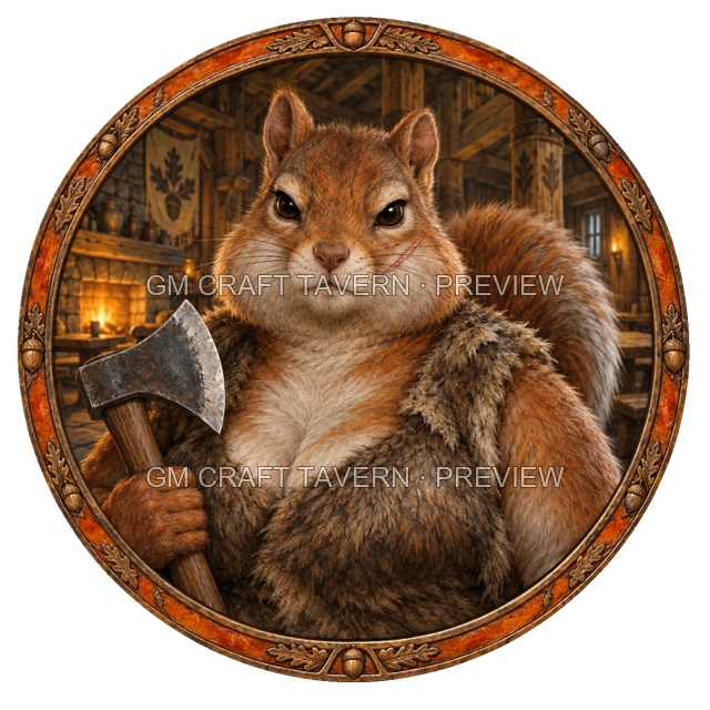 Aperçu du token vu du dessus de Grom Stonebrook - Barbare