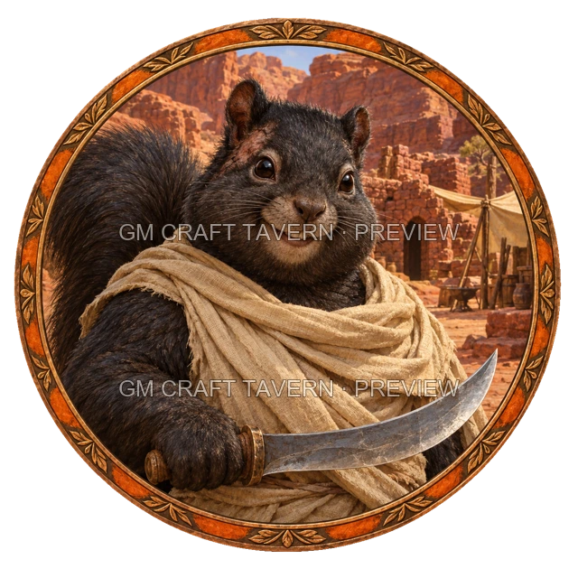 Aperçu du token vu du dessus de Varka Stonebrook - Barbare