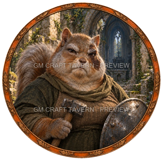 Aperçu du token vu du dessus de Grom Mossridge - Paladin