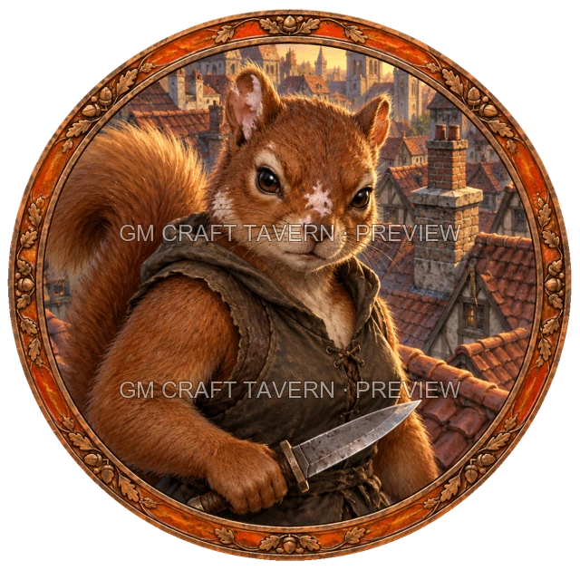 Aperçu du token vu du dessus de Grom Duskford - Roublard