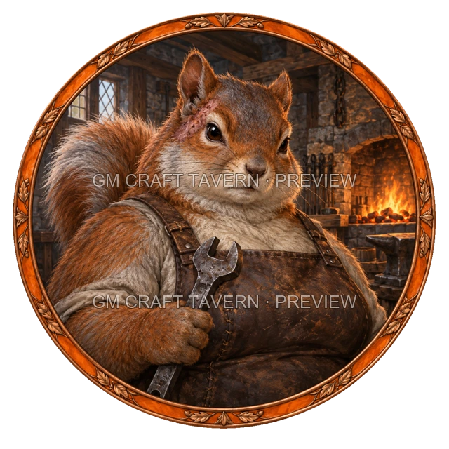 Aperçu du token vu du dessus de Grom Birchhaven - Artificier