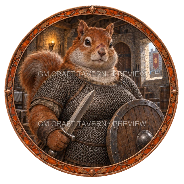 Grom Redcliff - aperçu de token de combattant vu du dessus