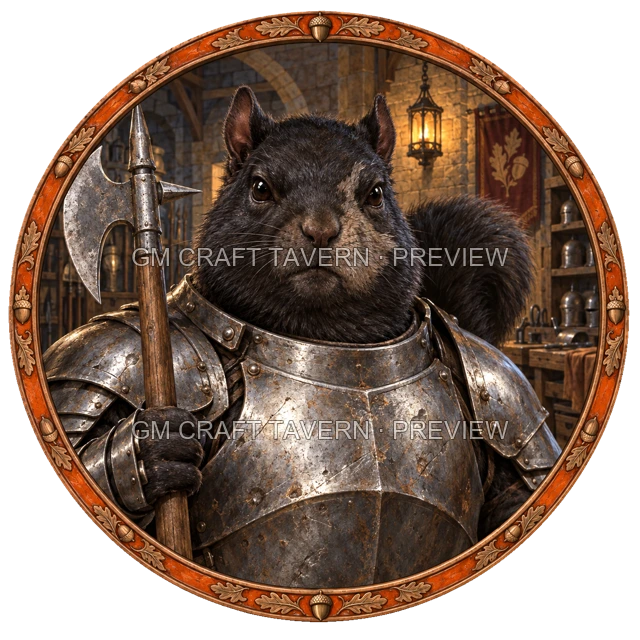 Varka Redcliff - aperçu de token de combattant vu du dessus