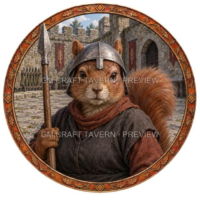 Durg Redcliff - aperçu de token de combattant vu du dessus