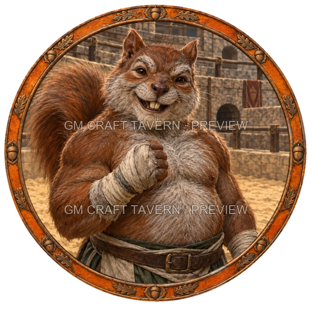 Morga Redcliff - aperçu de token de combattant vu du dessus