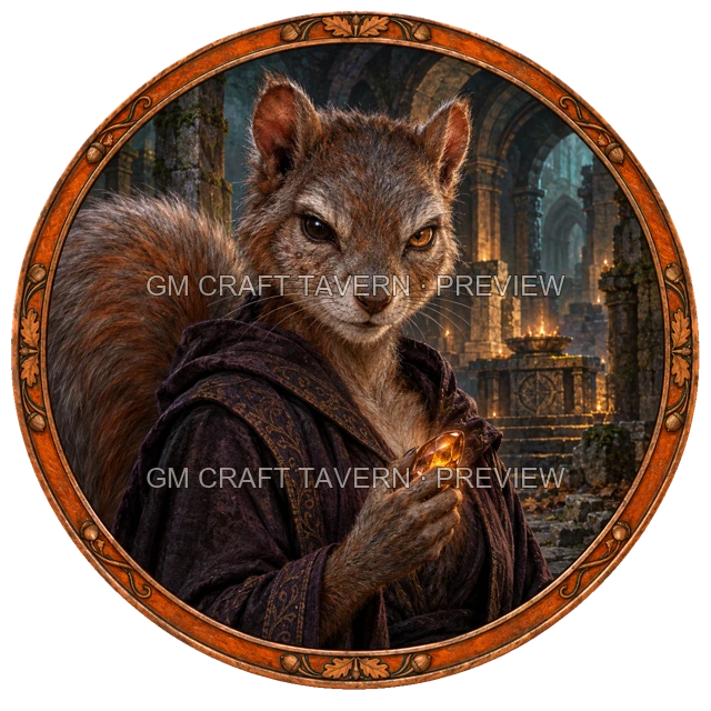Aperçu de token de sorcier maléfique vu du dessus