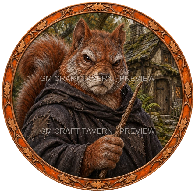 Aperçu de token de sorcière maléfique vu du dessus