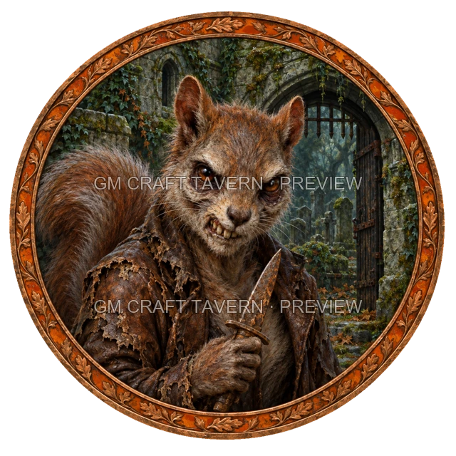 Aperçu de token de bandit mort-vivant vu du dessus