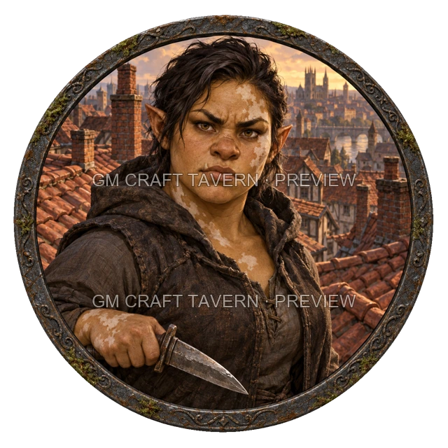 Aperçu du token vu du dessus de Grom Duskford - Roublard