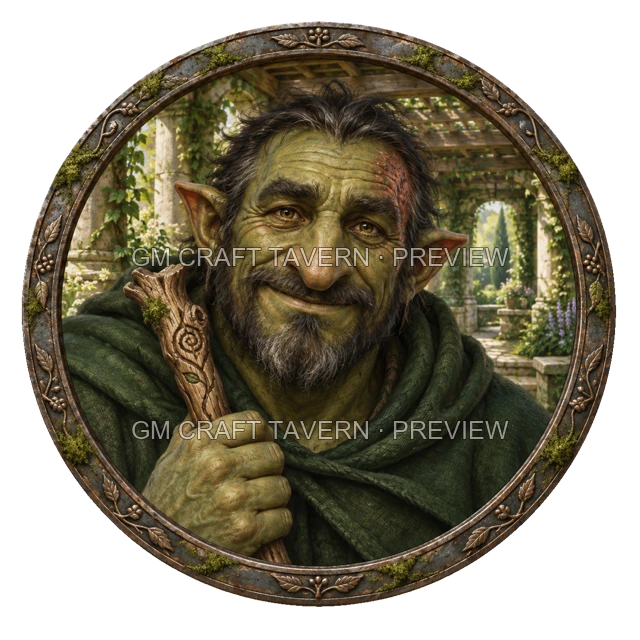 Aperçu du token vu du dessus de Varka Ironwell - Occultiste