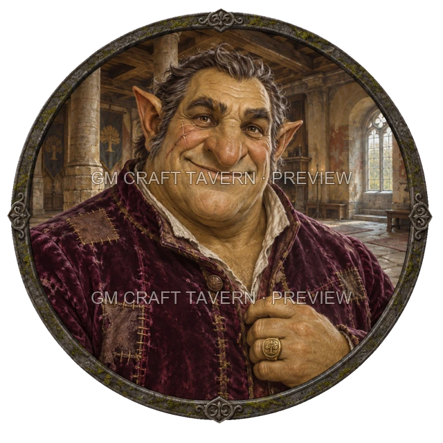 Varka Oakbend - aperçu de token de noble vu du dessus