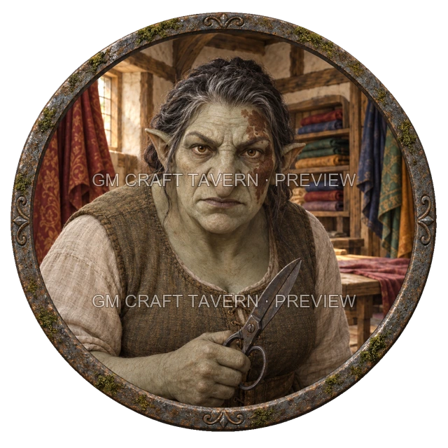 Durg Oakbend - aperçu de token d’artisan vu du dessus