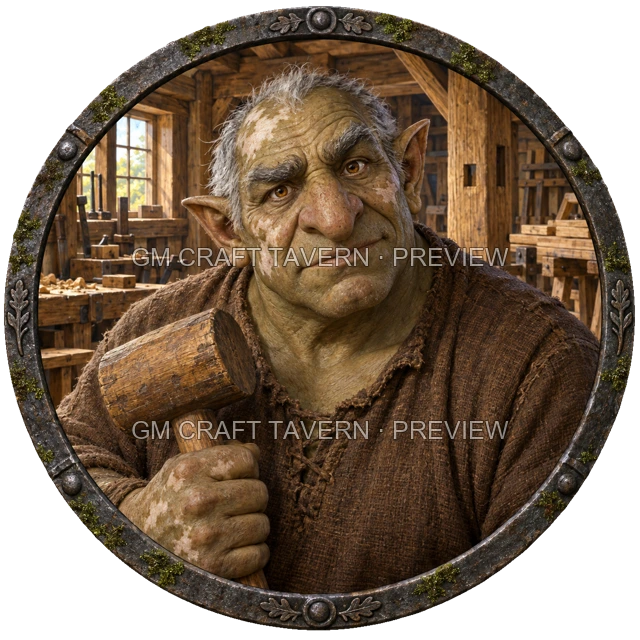 Morga Oakbend - aperçu de token d’artisan vu du dessus