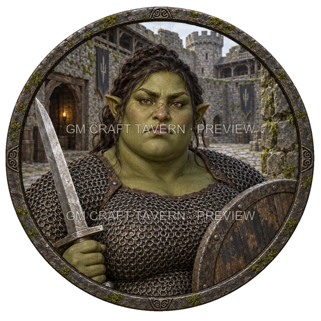 Grom Redcliff - aperçu de token de combattant vu du dessus