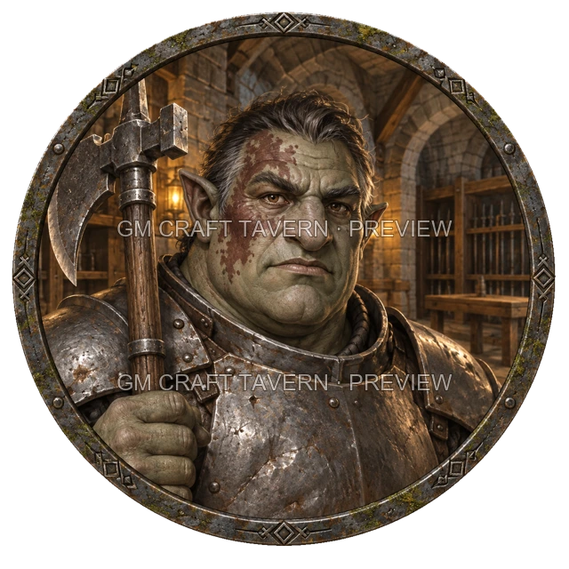 Varka Redcliff - aperçu de token de combattant vu du dessus