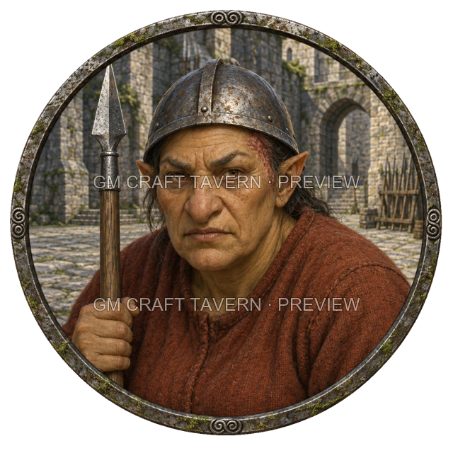 Durg Redcliff - aperçu de token de combattant vu du dessus