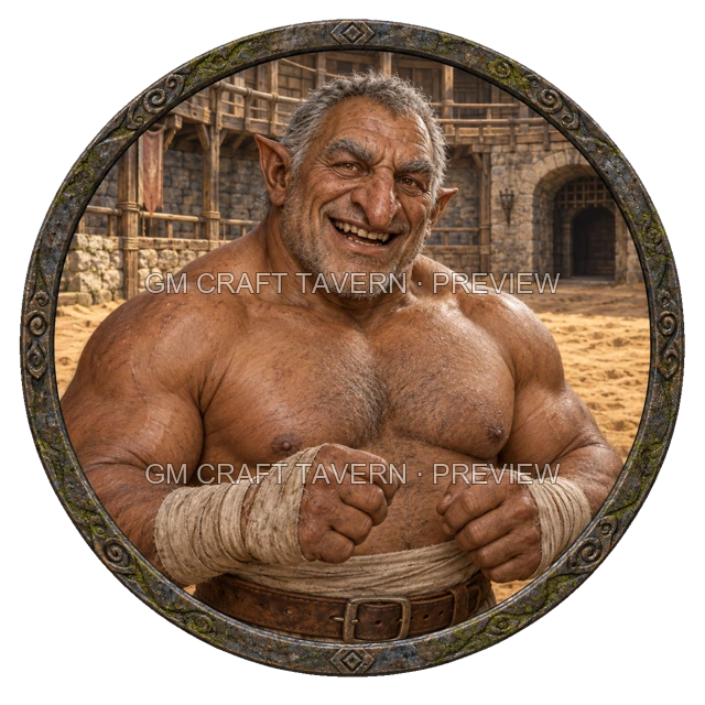 Morga Redcliff - aperçu de token de combattant vu du dessus