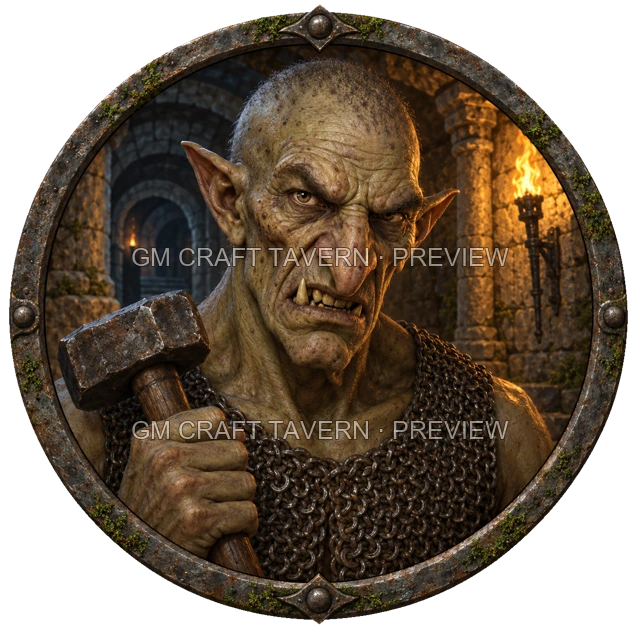 Aperçu de token d’homme de main de culte vu du dessus