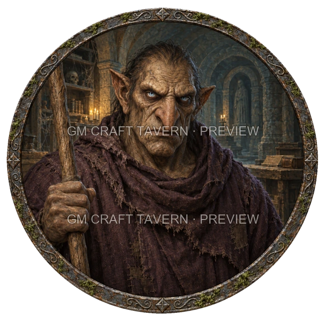 Aperçu de token de mage mort-vivant vu du dessus