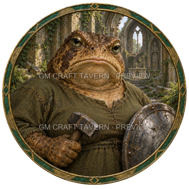 Aperçu du token vu du dessus de Grom Mossridge - Paladin