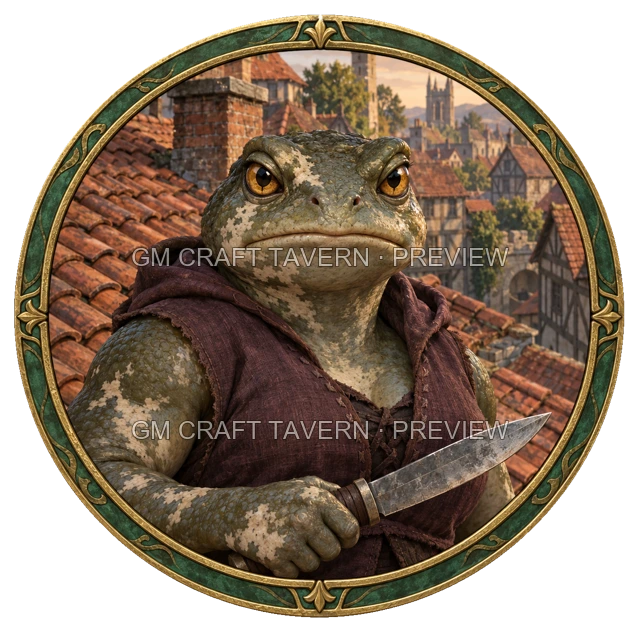 Aperçu du token vu du dessus de Grom Duskford - Roublard