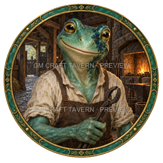 Varka Westmere - aperçu de token de forgeron vu du dessus