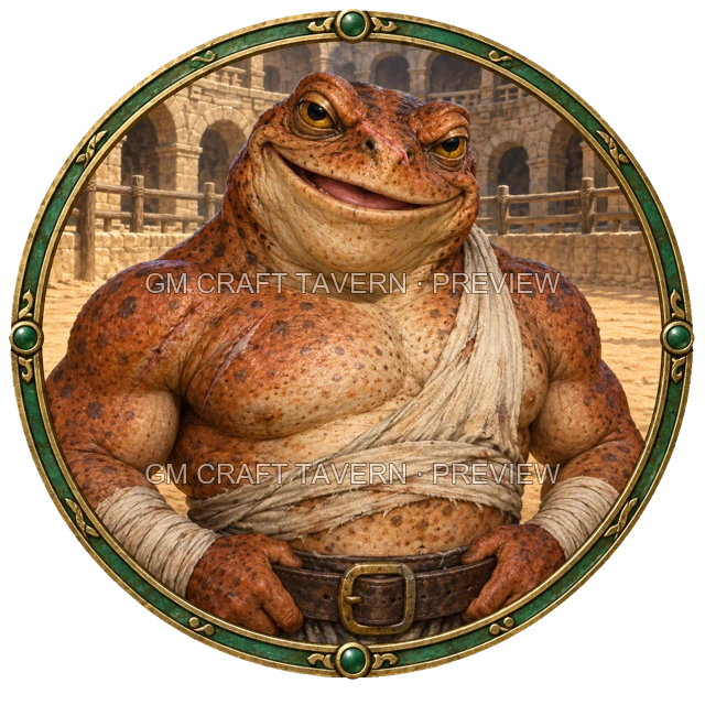 Morga Redcliff - aperçu de token de combattant vu du dessus