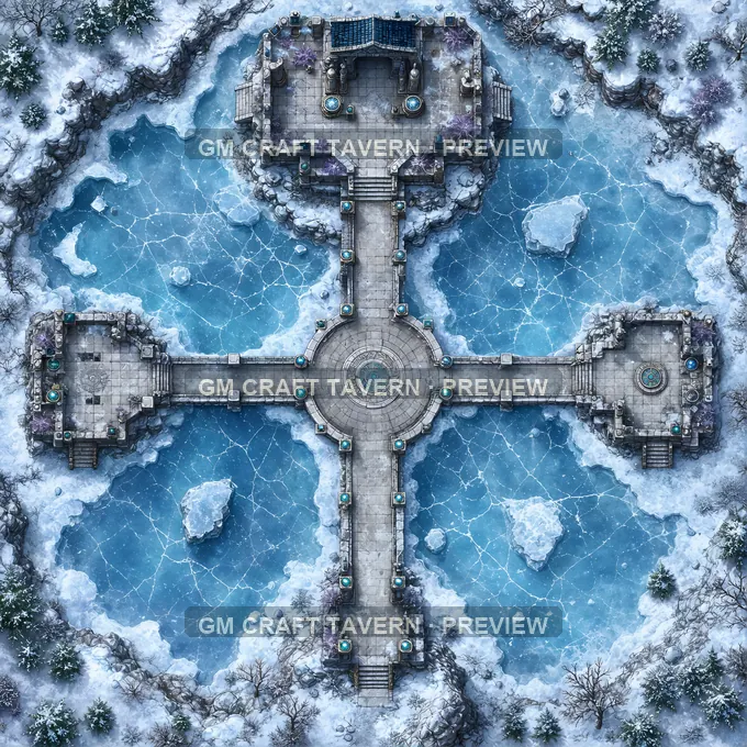 Aperçu de la battlemap Chemin du sanctuaire sur la glace
