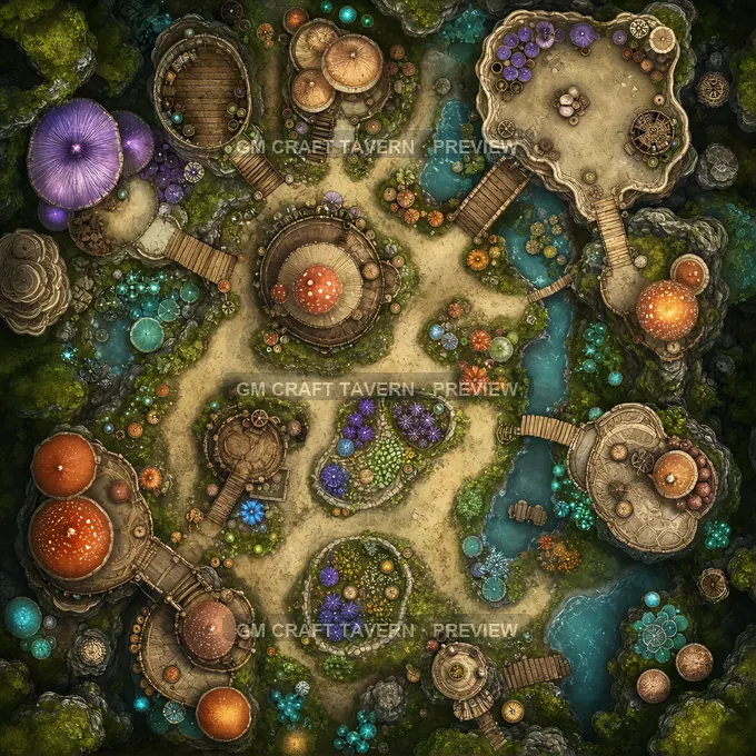Myconid Colony battlemap preview