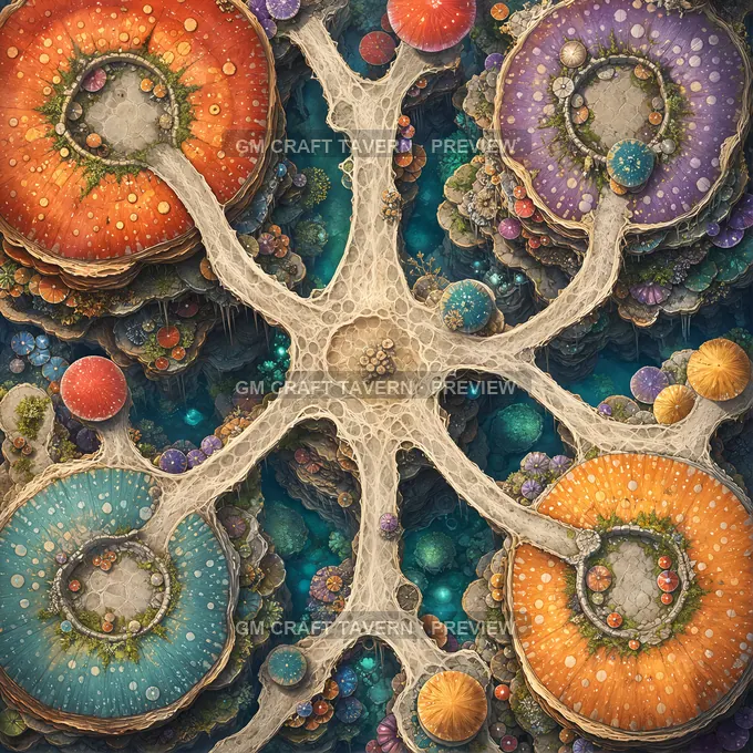 Mycelium Bridgeways battlemap preview