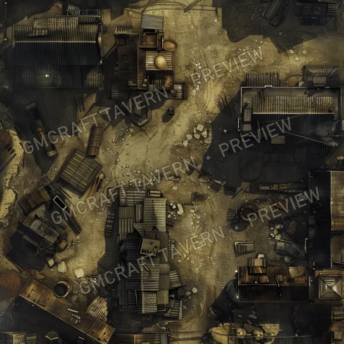 Ghost Town On Another Planet battlemap preview