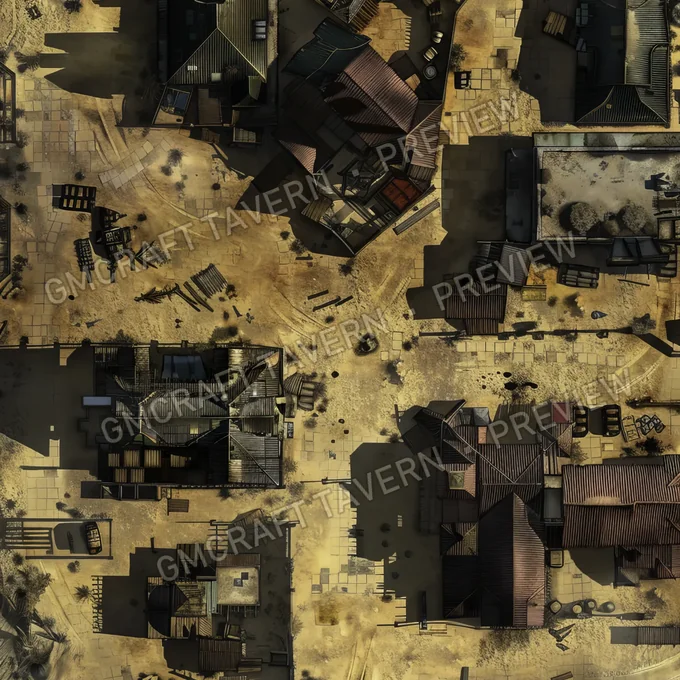 Ghost Town On Another Planet battlemap preview