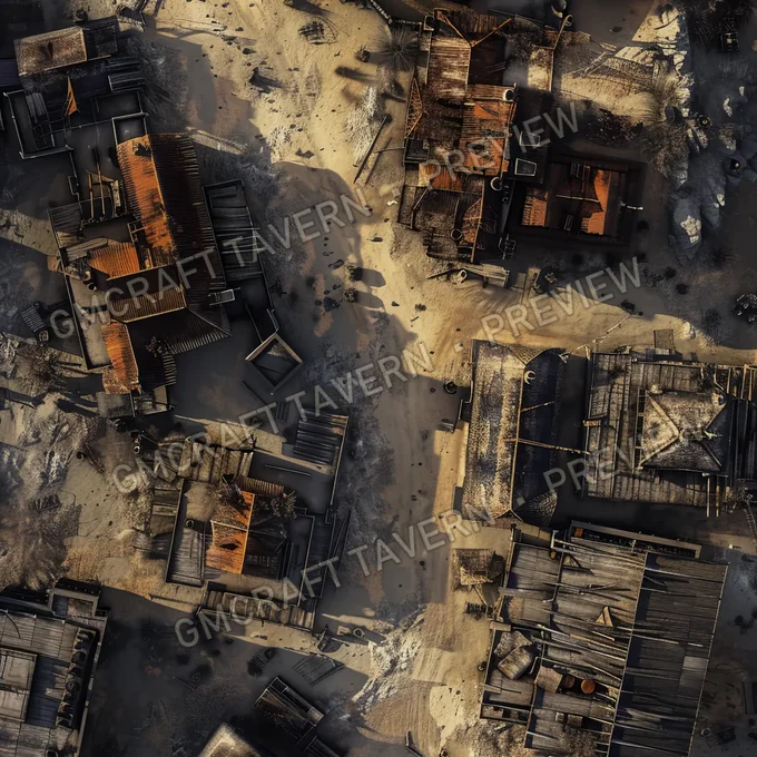 Ghost Town On Another Planet battlemap preview