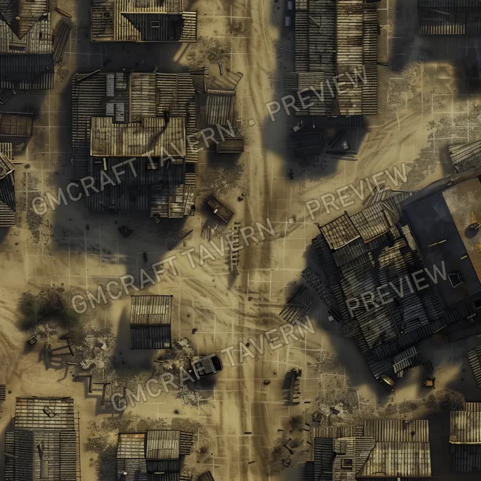 Ghost Town On Another Planet battlemap preview