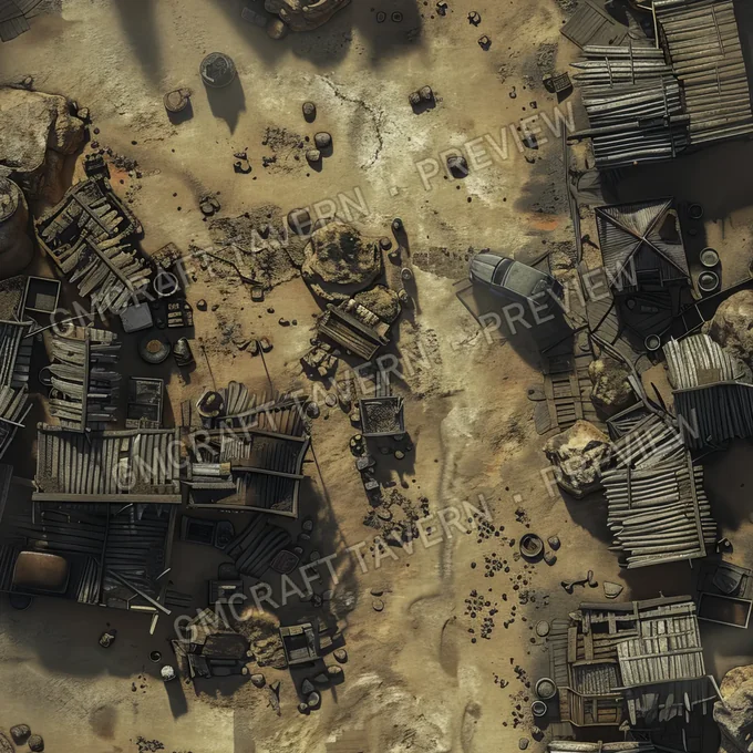 Ghost Town Swallowed By Shifting battlemap preview