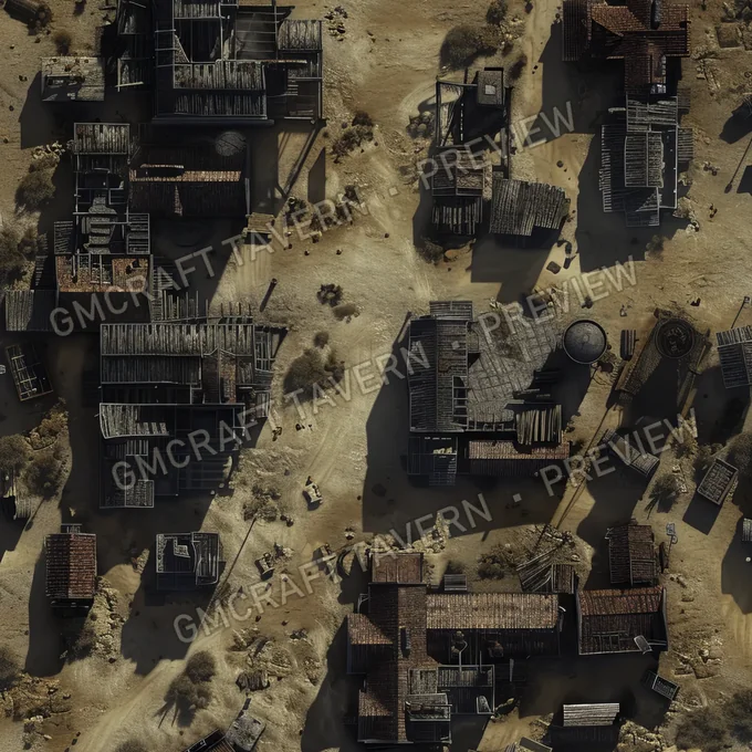 Ghost Town Swallowed By Shifting battlemap preview