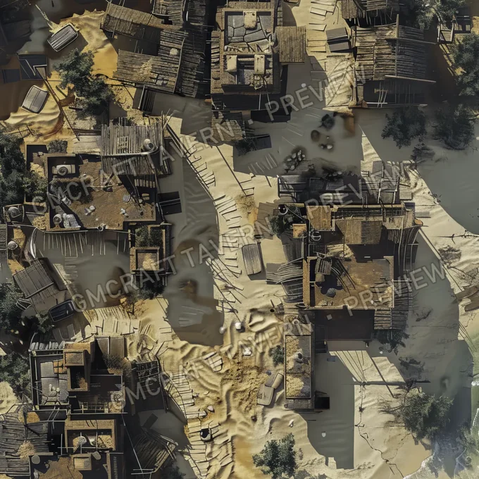 Ghost Town Swallowed By Shifting battlemap preview