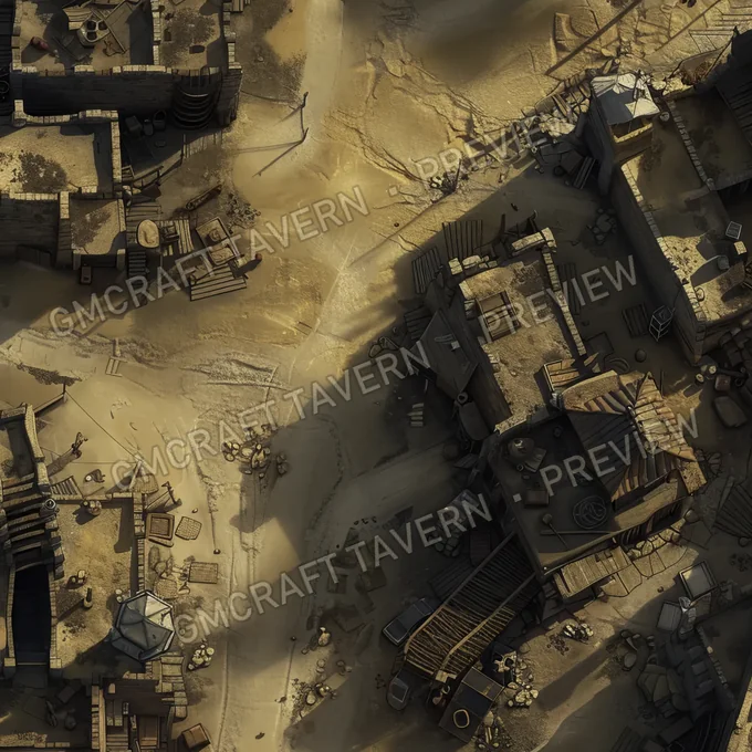 Ghost Town Swallowed By Shifting battlemap preview
