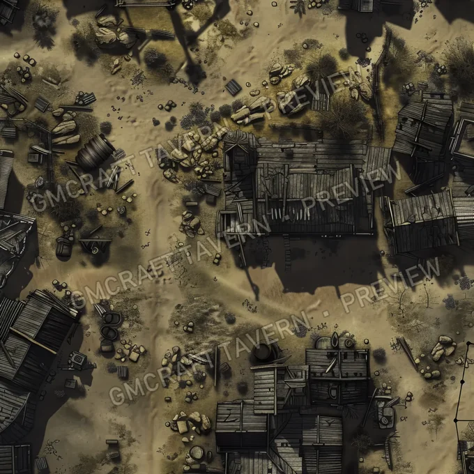 Ghost Town Swallowed By Shifting battlemap preview