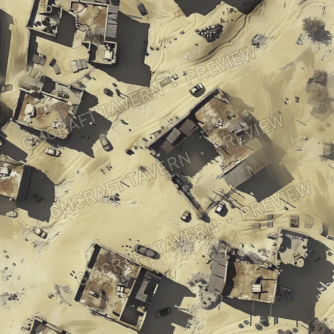 Ghost Town Swallowed By Shifting battlemap preview