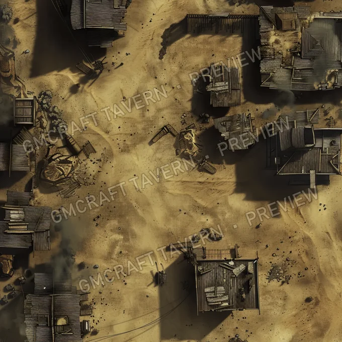 Ghost Town Swallowed By Shifting battlemap preview
