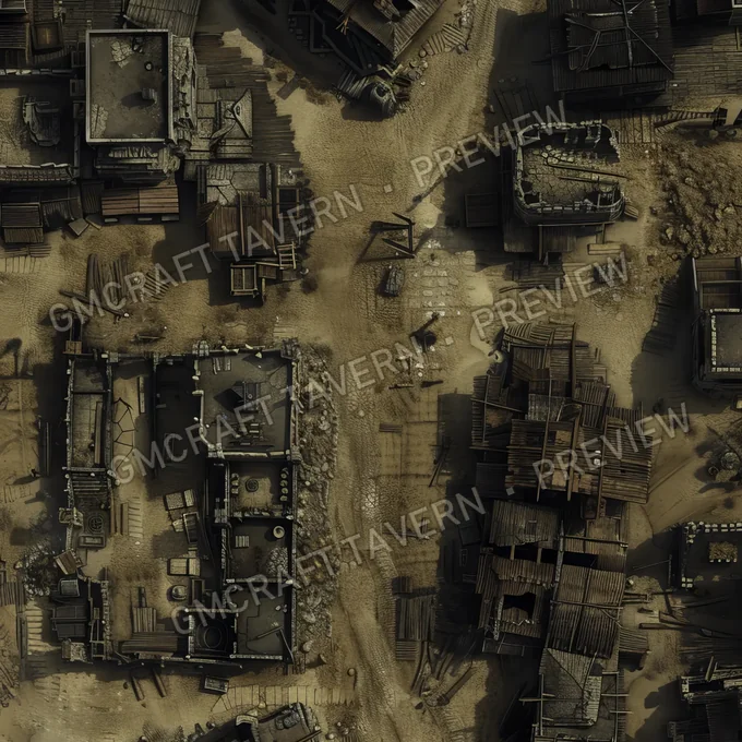Ghost Town Swallowed By Shifting battlemap preview