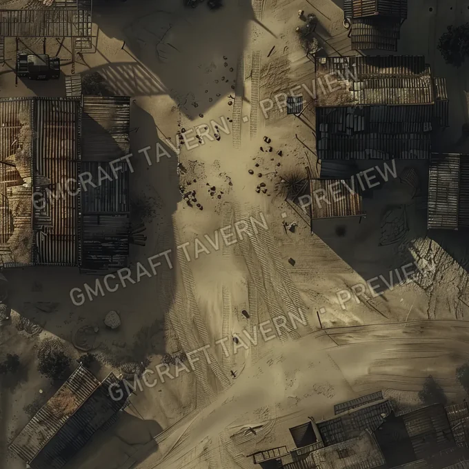 Ghost Town Swallowed By Shifting battlemap preview