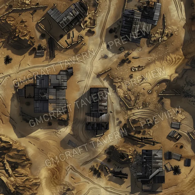 Ghost Town Swallowed By Shifting battlemap preview