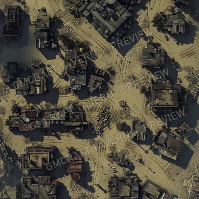 Ghost Town Swallowed By Shifting battlemap preview