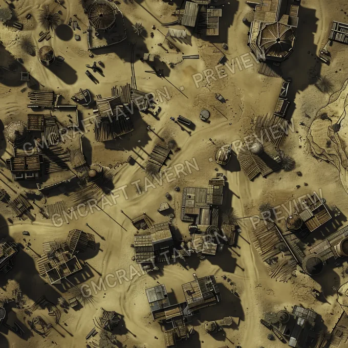 Ghost Town Swallowed By Shifting battlemap preview