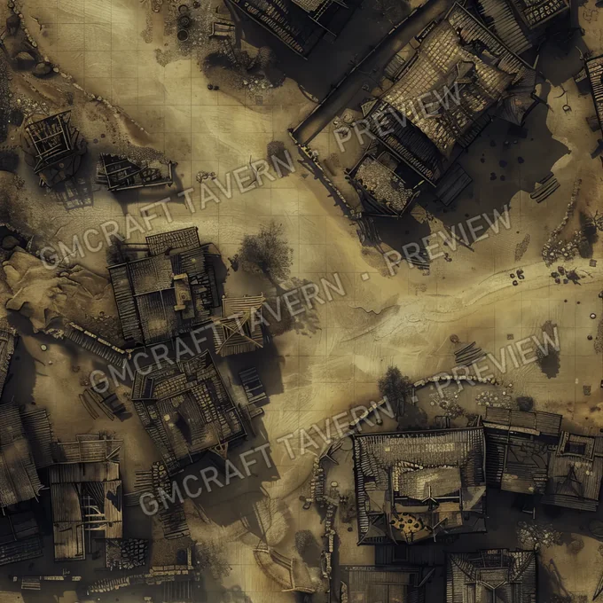 Ghost Town Swallowed By Shifting battlemap preview