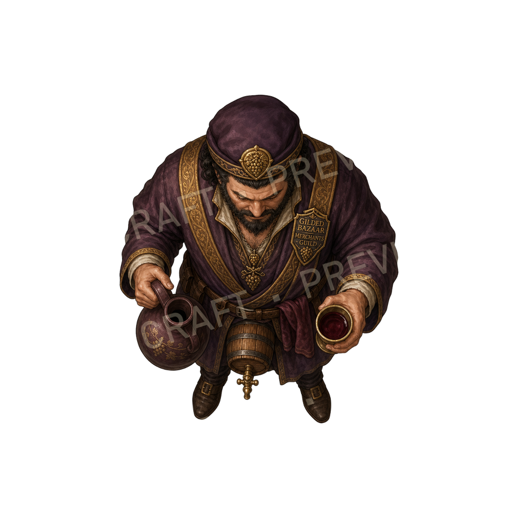 Gilded Bazaar Vintner top-down token preview